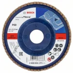 Szezonális akció | Bosch lamellás tárcsa 115x22.23mm P60 fémhez Alox X431 egyenes műanyag